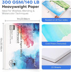 Watercolor Paper Block 9x12 Inch, Fuumuui 100% Cotton Paper Pad, 22 Sheets - Image 5