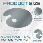 Nuanchu 12 x 16 Inch Handy Oval Neutral Grey Tempered Glass Palette - Image 3