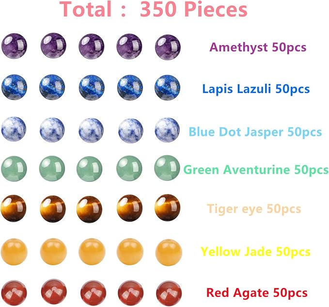 350pcs 4mm 7 Chakra Natural Stone Beads Crystal Bracelet Jewelry Making Kit | - Image 2