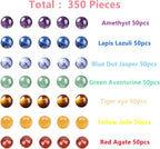 350pcs 4mm 7 Chakra Natural Stone Beads Crystal Bracelet Jewelry Making Kit | - Image 2