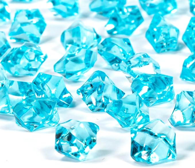 820 PCS Blue Fake Ice, 0.43x0.55 Inch, 1.1 lbs Acrylic Crystal Gemstones by FLJHAYDMJ