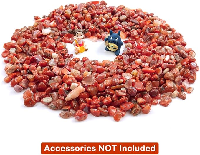 WAYBER Decorative Stones, 2 Lbs/920g Natural Red Agate Pebbles Irregular - Image 2