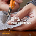 Fiskars Premier No. 5 Micro-Tip Orange-Handled Fabric Scissors, Double Loop - Image 6