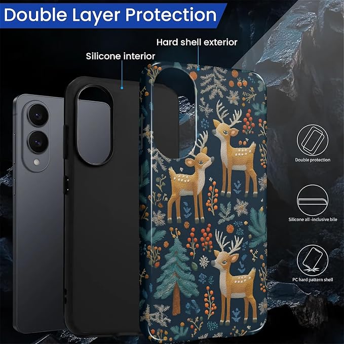 Case for Samsung Galaxy S25 Edge Case, Cute Christmas Reindeer Design Hybrid - Image 6
