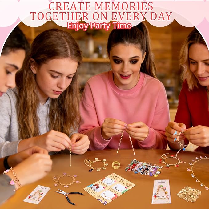 Wurosi 413 Pieces Gold Paperclip Charm Bracelet Making Kit, Including Paperclip - Image 6