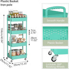 Sywhitta 4-Tier Plastic Rolling Utility Cart - Image 2