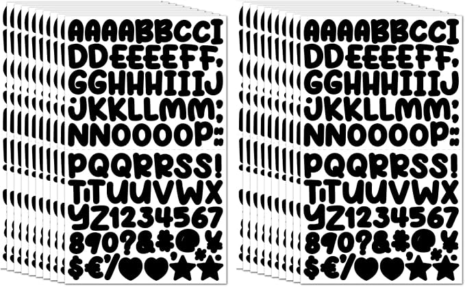 1800 Pieces 20 Sheets Small Letter Number Stickers, 1/2inch Self-Adhesive Vinyl by Unknown
