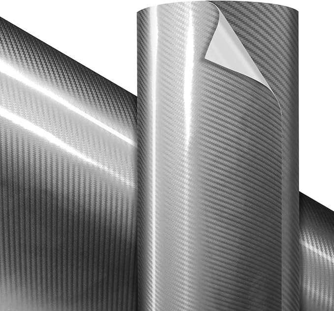 VViViD Premium Epoxy Silver Carbon Craft Vinyl Roll 1ft x 5ft – Bubble-Free Air by VVIVIDVINYL
