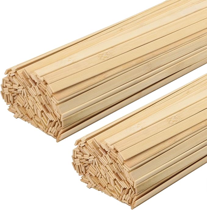 JEUIHAU 400 PCS 15.5 Inch Natural Bamboo Sticks, 3/8 Inch Width Strong Wooden by JEUIHAU