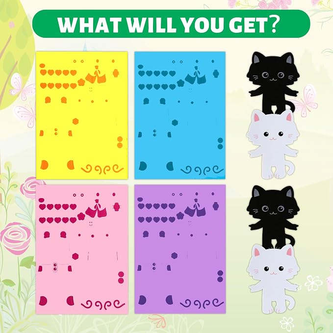 VKPI 4 Pieces Cats Foam Art Crafts Gift Kit, Creative Make Your Own Kittens - Image 3