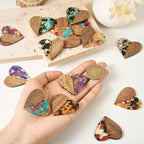 FASHEWELRY 16pc Heart Resin Wood Earrings & Charms - Image 6