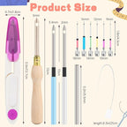 AUGSUN 13Pcs Punch Needle Kit, Punch Needle Tool Adjustable Punch Needle - Image 2
