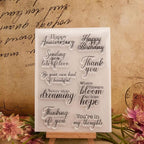 Happy Anniversary Greetings Blessings Silicone Clear Stamps Cards by AHTOLS