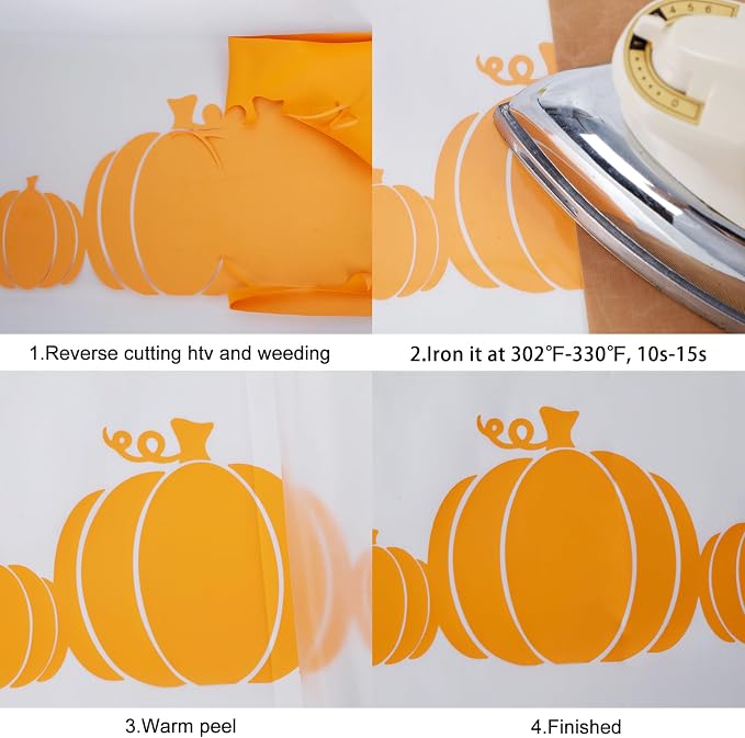 FUNKAKA Light Orange HTV Heat Transfer Vinyl Rolls, Adhesive HTV Vinyl - Image 5