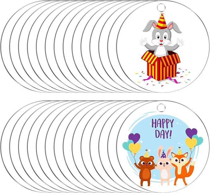 Audab Acrylic Ornament Blanks for Vinyl, Large Clear Acrylic Discs Round by Audab