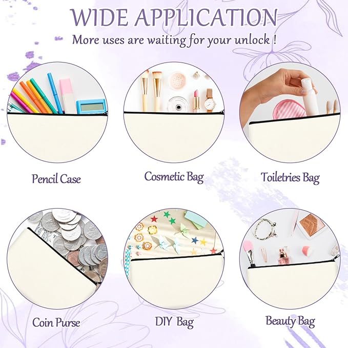 Legigo Blank Canvas Bag Zipper Pouch Makeup Bags Bulk - Image 5