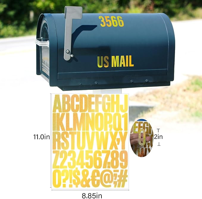 Letter Stickers, Mailbox Numbers, 2 Inch Waterproof Vinyl Alphabet | 2 Inch - Image 2