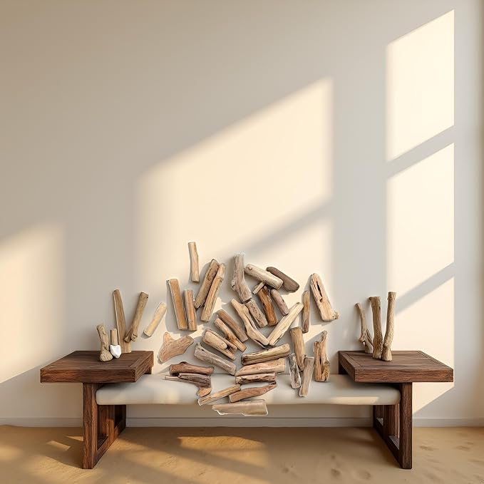20 Pcs Natural Driftwood Pieces Branch Slices Craft Sticks Beach Decor DIY - Image 2