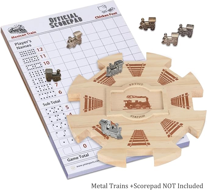Mexican Train Dominoes Wooden Hub- Premium Pine - Image 4