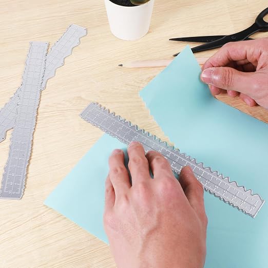 JJUNW 3 Pcs Deckle Edge Ruler Carbon Steel Metal Paper Tearing Ruler Craft Ruler - Image 5