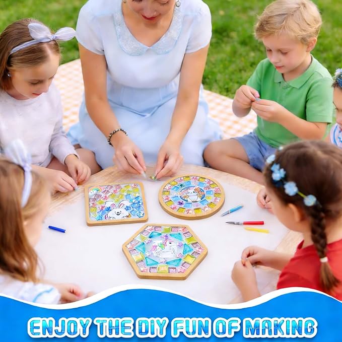 GHAHILI 3 Sets DIY Mosaic Kits for Adults Women Glass Mosaic Tiles for Crafts - Image 3