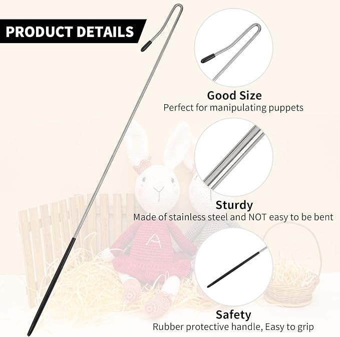 16 Inches Puppets Arm Control 2pcs, Metal Rod Puppet Accessrioes - Image 2