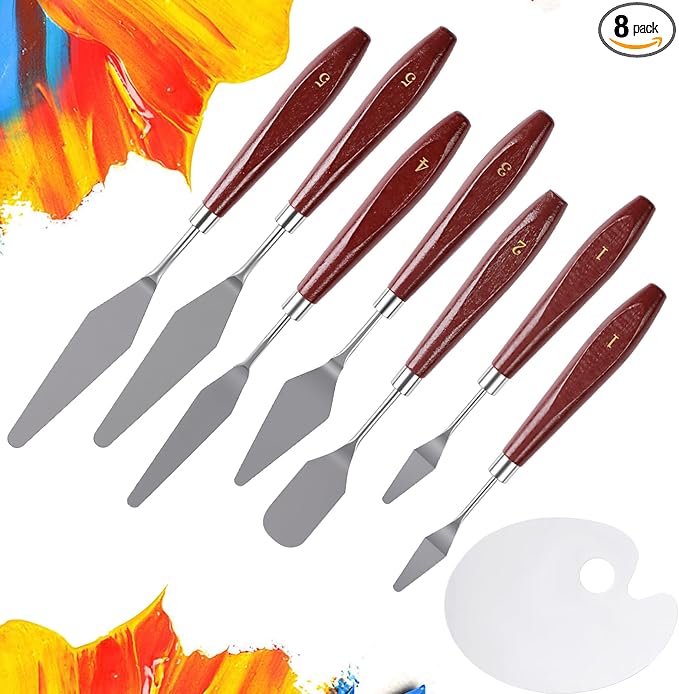 Phinus Pallet Knife 8P, Stainless Steel Palette Knife Set, Flexible Palette by Phinus