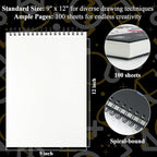 Sketch Book for Kids, 100 Sheets Thick Drawing Paper for Kids, Spiral Sketch - Image 2