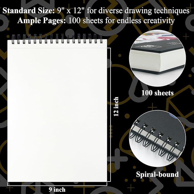 Sketch Book for Kids, 100 Sheets Thick Drawing Paper for Kids, Spiral Sketch - Image 2