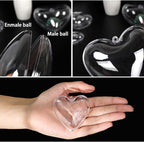 Jishi Clear Plastic Heart Ornaments 10-Pack Christmas Ornament Fillable Balls - Image 2
