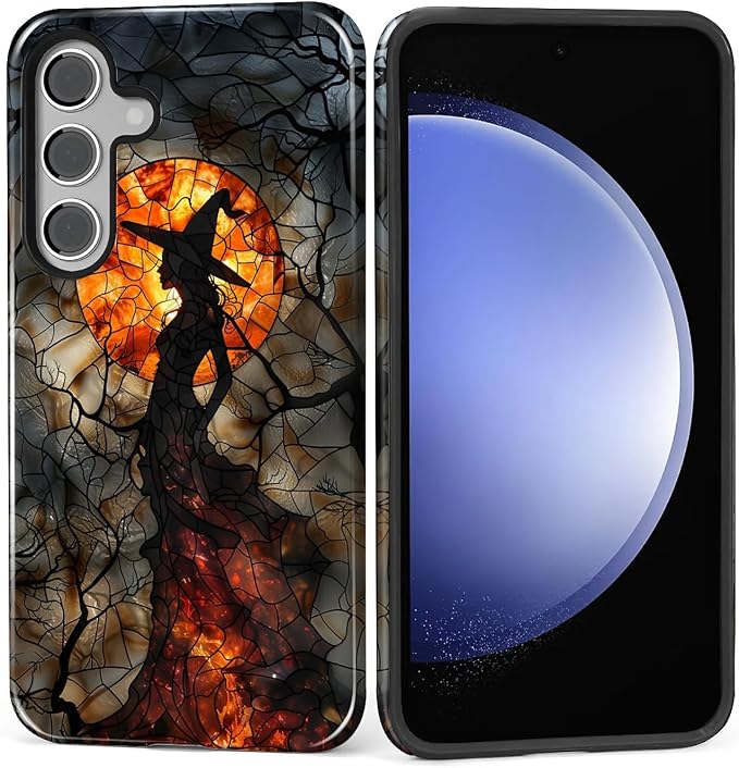 Case for Samsung Galaxy S26 Plus Case, Halloween Witch Moon Stained Glass by Kapadiy