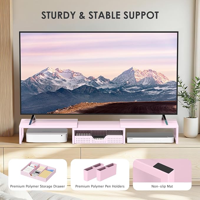 OPNICE Desk Organizers and Accessories, Dual Monitor Stand Riser - Image 8