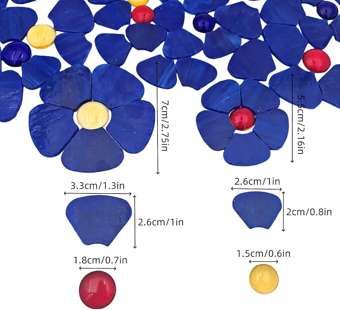 Esweny 12 Flower Stained Glass Mosaic Tiles - Image 5