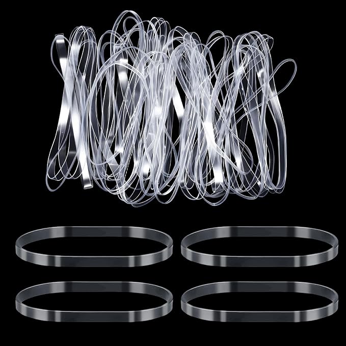 50 Pcs Clear Large Rubber Bands, Transparent High Elastic Rubber Bands by Unknown