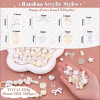 200-260PCS TINKRSTUFF Assorted White Acrylic Beads - Image 2