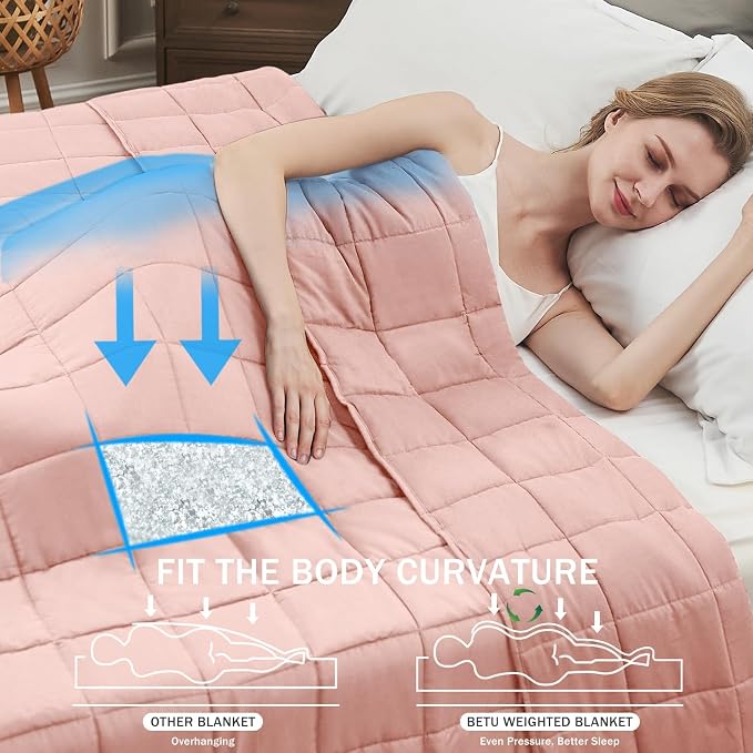 Pink Weighted Blanket for Adults 20lbs, King Size Cooling Heavy Throw Blanket - Image 2