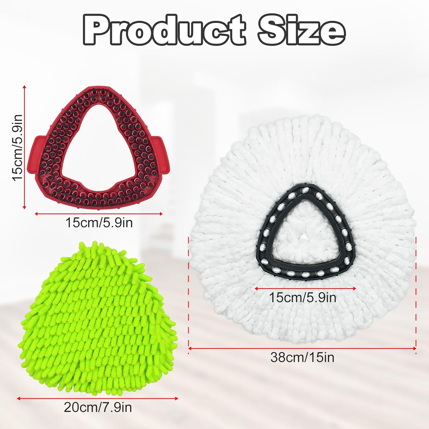 Mop Heads Replacement for Ocedar, Mop Replace Head for Ocedar EasyWring 1 Tank, Microfiber Spin Mop Refills, Include 4 Spin Mop Replacement Head Deep Cleaning Machine Washable with 2 Scrubber Mop Head