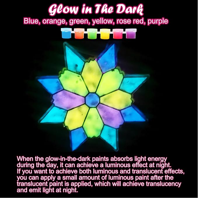 30 Sets Winter Snowflake Suncatchers Craft Kits DIY Glow In The Dark Window - Image 3