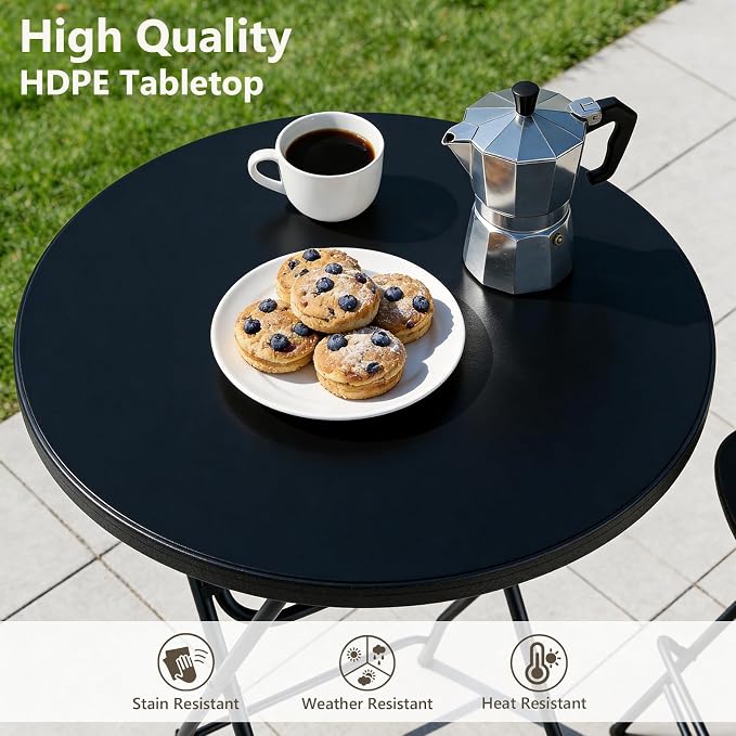 Folding Table, 32 Inch Foldable Cocktail Bar, High Top Round Folding Tables No - Image 7