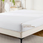 ROSE&RISY White Twin Fitted Sheet, Soft and Breathable - Image 7