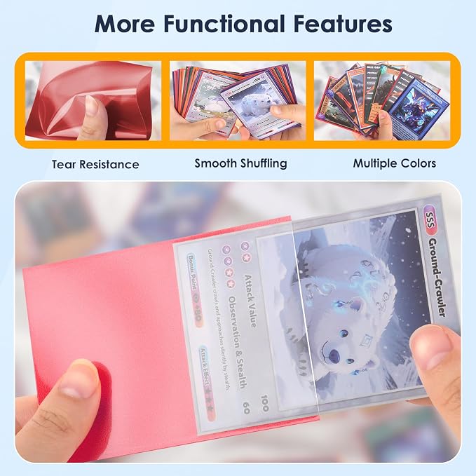 500 Pcs Card Sleeves for Trading Card, Matte Card Sleeves Deck Card Protectors - Image 4
