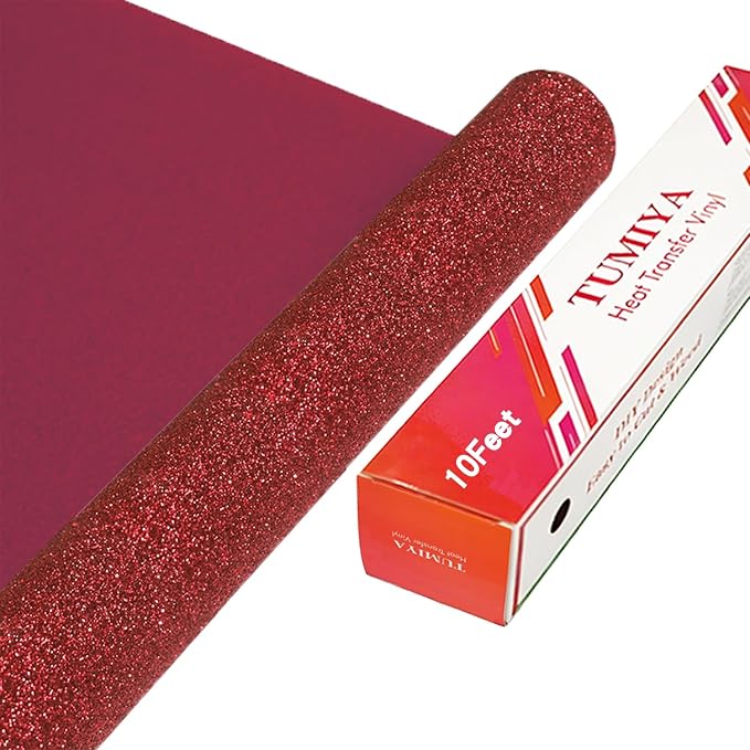 TUMIYA Red Glitter Heat Transfer Vinyl HTV Roll by TUMIYA