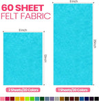 Moukeren 60 Pcs 12 x 8 Inch, 8 x 35 Inch Felt Sheets Bulk - Image 3
