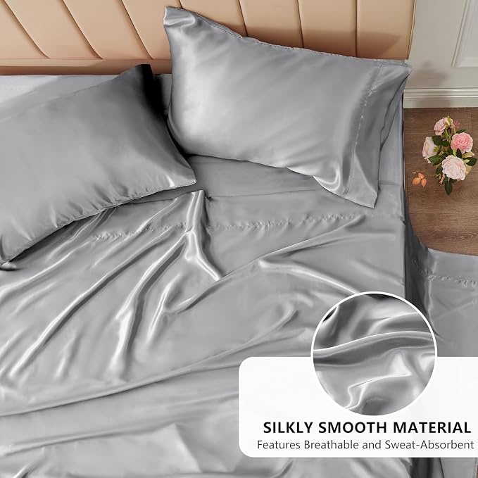 CozyLux Satin Sheets Full Size Sheets - Image 3