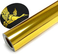 Metallic Heat Transfer Vinyl Roll 12" x 5ft Chrome Gold Iron on Vinly, Soft by WRTUUED