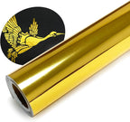 Metallic Heat Transfer Vinyl Roll 12" x 5ft Chrome Gold Iron on Vinly, Soft by WRTUUED