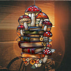 Forest Mushroom Books Acrylic Suncatcher Stained Glass Effect Window Car - Image 7
