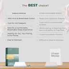 THREAD SPREAD 100% Organic Cotton Percale Flat Sheet Full Size - Image 5