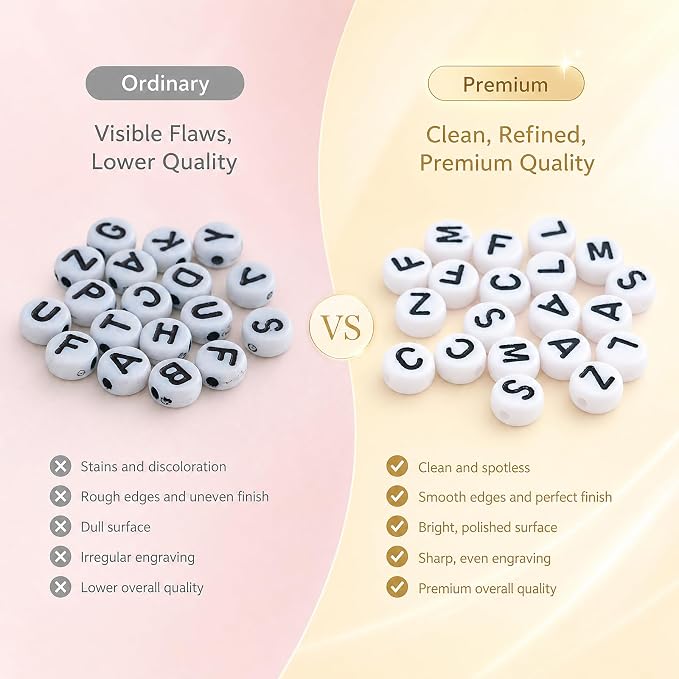 1400 PCS 4x7mm Round Alphabet Letter Beads - Image 2