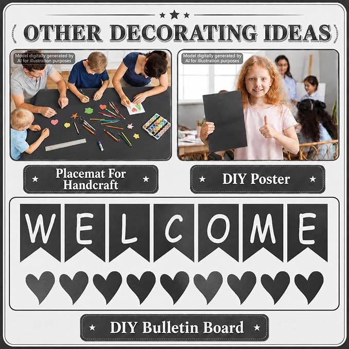 Black Bulletin Board Roll Non-Woven Fabric Poster 16in X 12ft | Back to School - Image 5